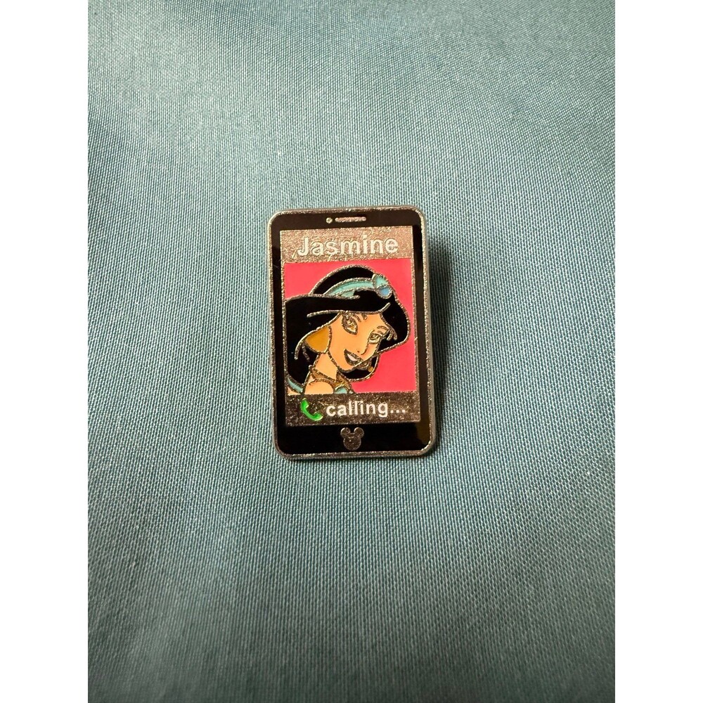 Disney Trading Pin Jasmine Calling Princess Hidden Mickey Mobile Cell Phone